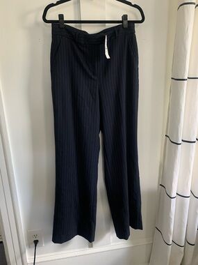 NEW White House Black Market Wide Leg Trousers Pants 6 Black Pink Purple Stripes